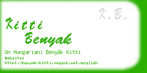 kitti benyak business card