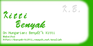 kitti benyak business card